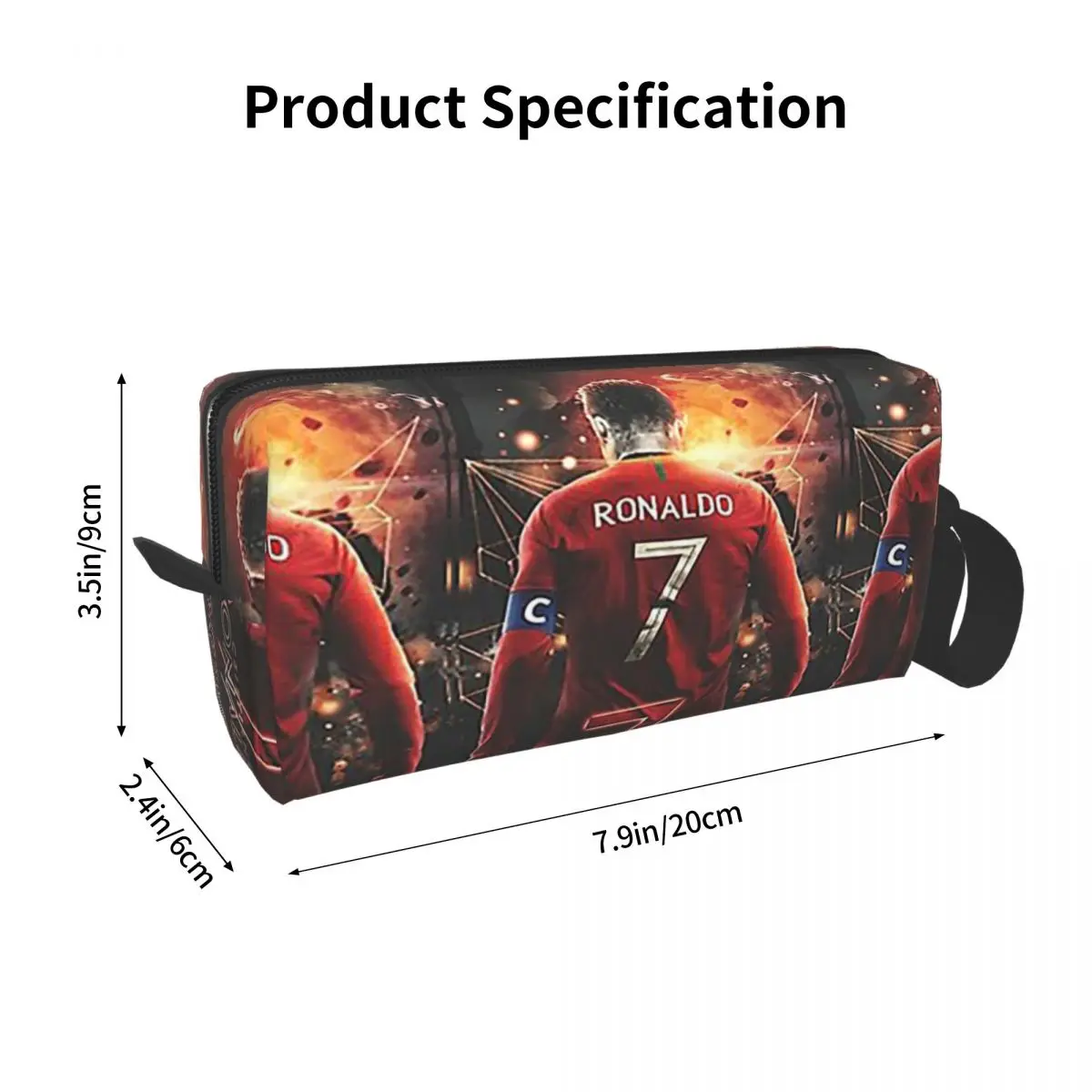 CR7 Cristiano Ronaldo Makeup Bag Cosmetic Organizer Storage Dopp Kit Toiletry Cosmetic Bag for Women Beauty Travel Pencil Case