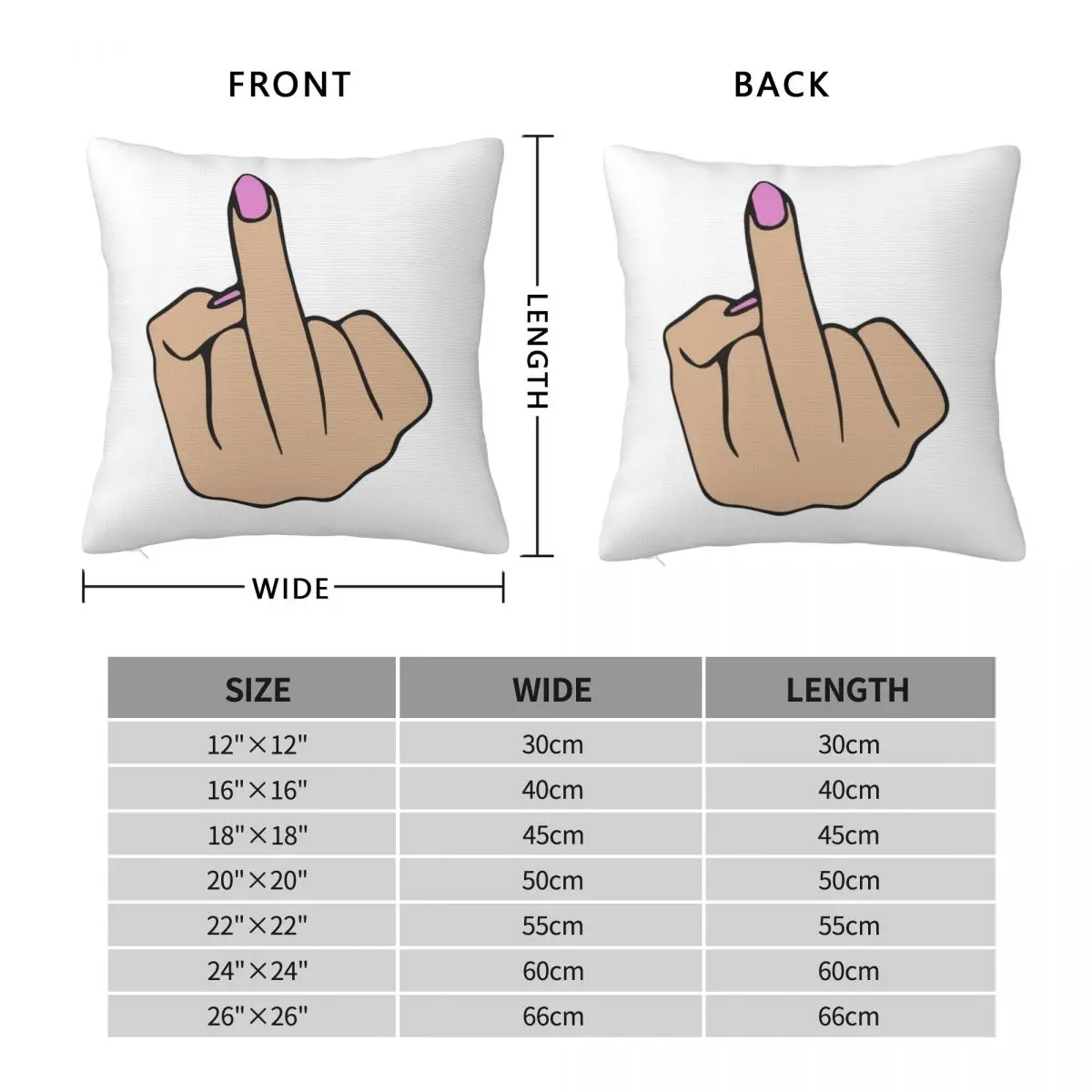 Middle Finger Pillowcase Polyester Linen Velvet Creative Zip Decor Throw Pillow Case Home Cushion Cover Wholesale