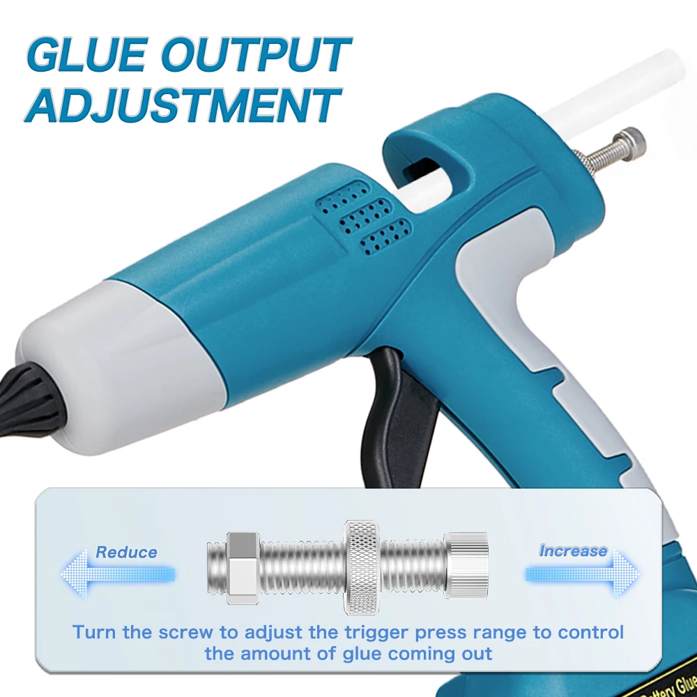 Household Electric Hot Melt Glue Machine Cordless Lithium Glue Extrusion Tool for Makita 18V +5pcs 11mm Glue Stick(NO BATTERY)