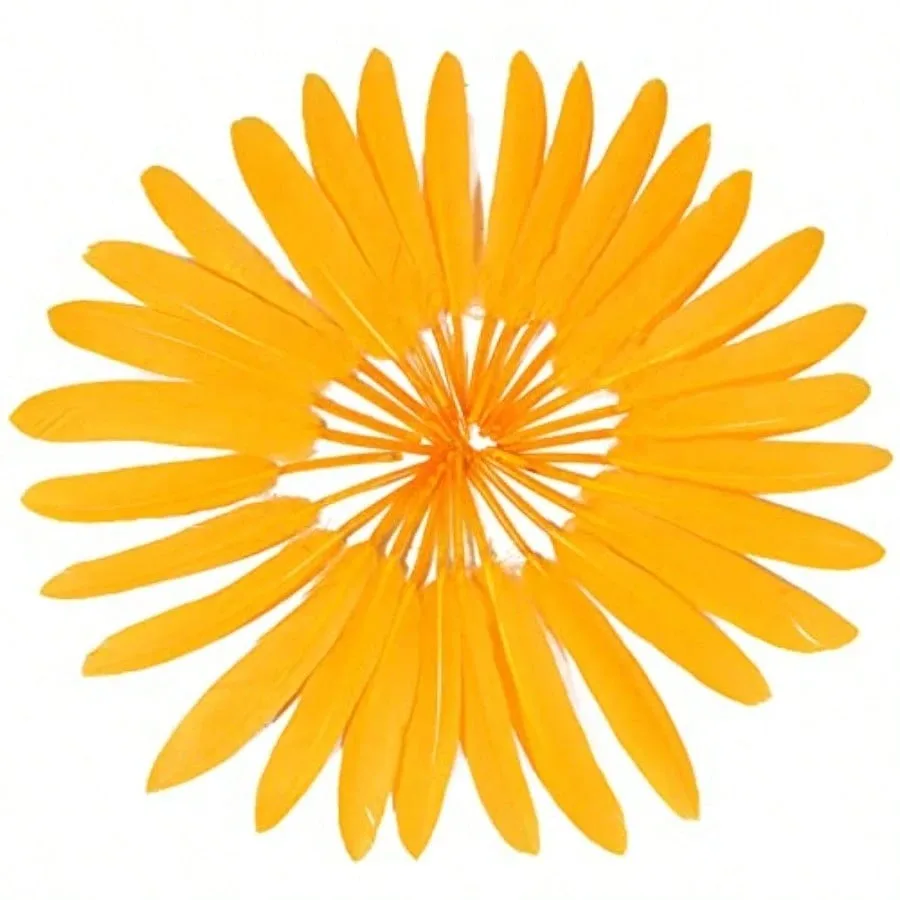 Orange Goose Plumes 10-15cm Slim Feather Pieces DIY Art Material Kids Crafts Costume Party Decoration Handmade Supplies