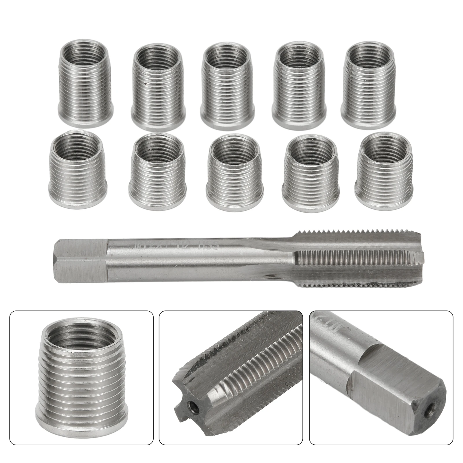 10 pezzi strumenti di riparazione del foro del filo metallo M10 X 1.0 dadi e 1 pz M12 X1.0 strumenti del rubinetto Herramientas Herramientas De Mano Multitool