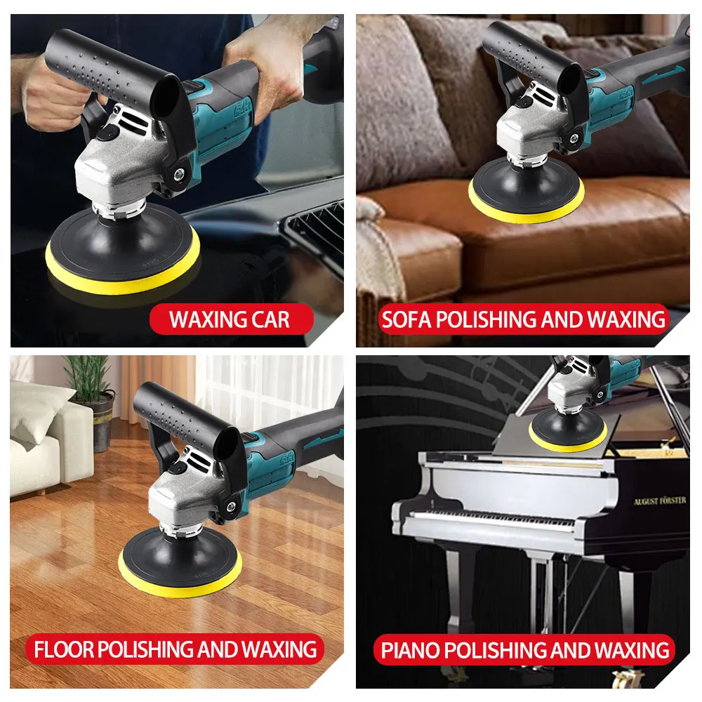 Car Polisher Cordless Buffer Polisher 6 Gear Speed 18V Battery Powered Brushless Cordless Grinding Polishing Machine for BL1820