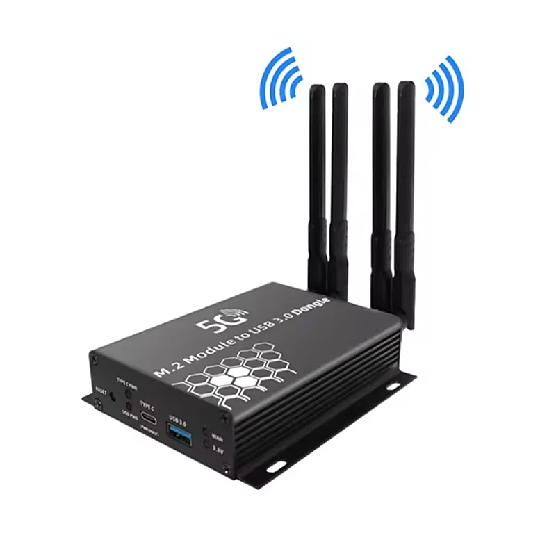 Convertidor de tarjeta inalámbrica M.2 NGFF, módulo 4G/5G a adaptador USB 3,0, placa elevadora, 4 antenas con ventilador enfriador, ranura para tarjeta SIM