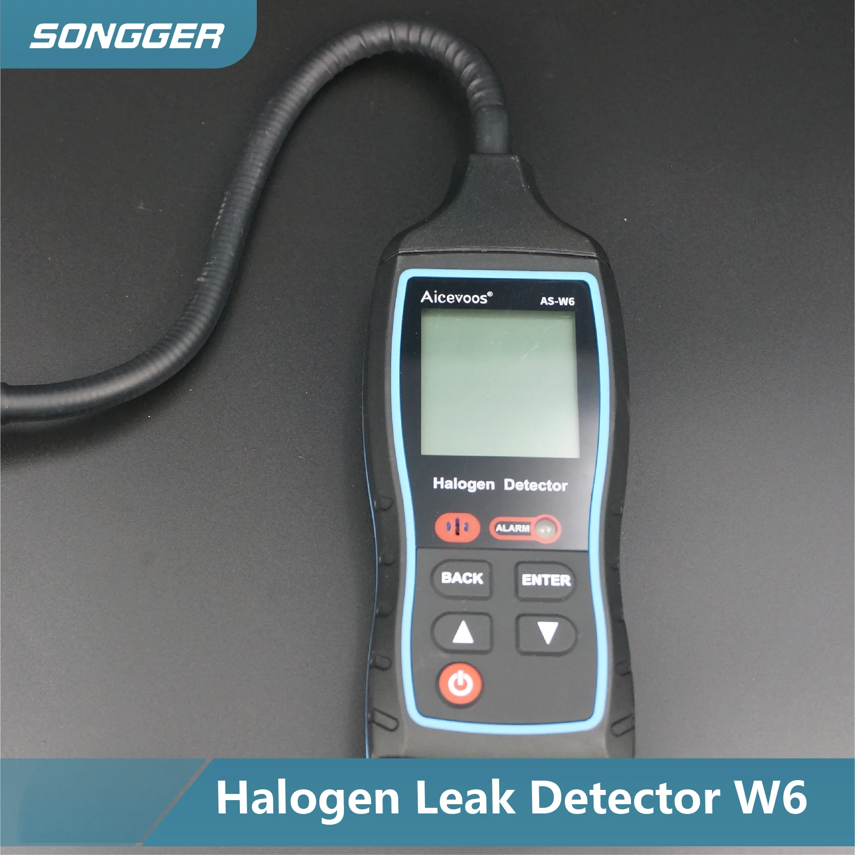 كاشف تسرب غاز الهالوجين المحمول R134a R22 لمكيفات الهواء شاشة رقمية مسبار مرن مناسب للمنزل والصناعة إنذار عالي الحساسية