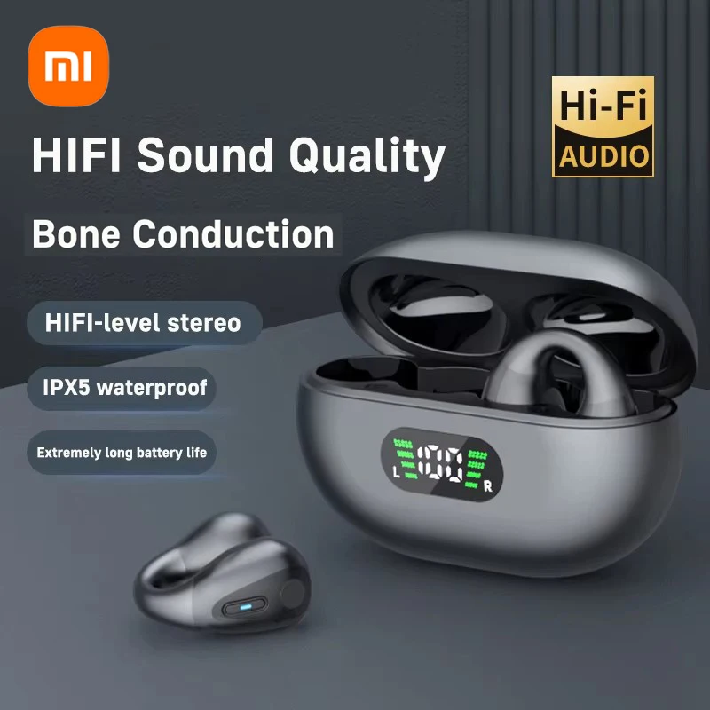 Xiaomi Mijia TWS Bluetooth 5.3 Wireless Headphones Clip Ear Music Headset HD Call Bone Conduction Sports Gaming Earphone