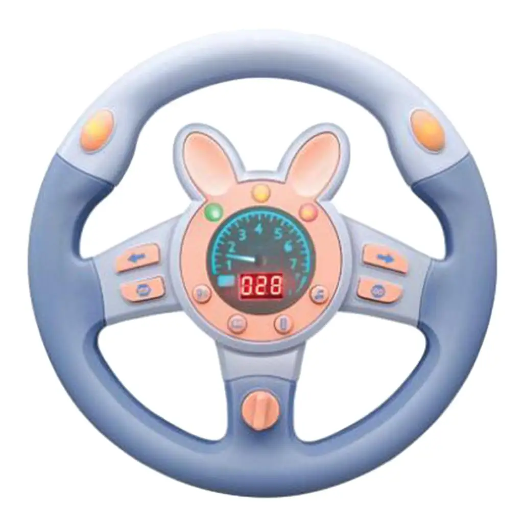 電動シミュレーションステアリングホイールおもちゃ、光と音付き、教育用子供用車おもちゃ、音声おもちゃギフト