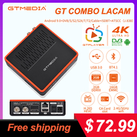 GTMEDIA GT COMBO Satellite Receiver Android 9.0 TV BOX+DVB-S/S2/S2X,DVB+T/T2/Cable/ATSC-C,Built in 2.4/5G WiFi BT4.1 LACAM Suit