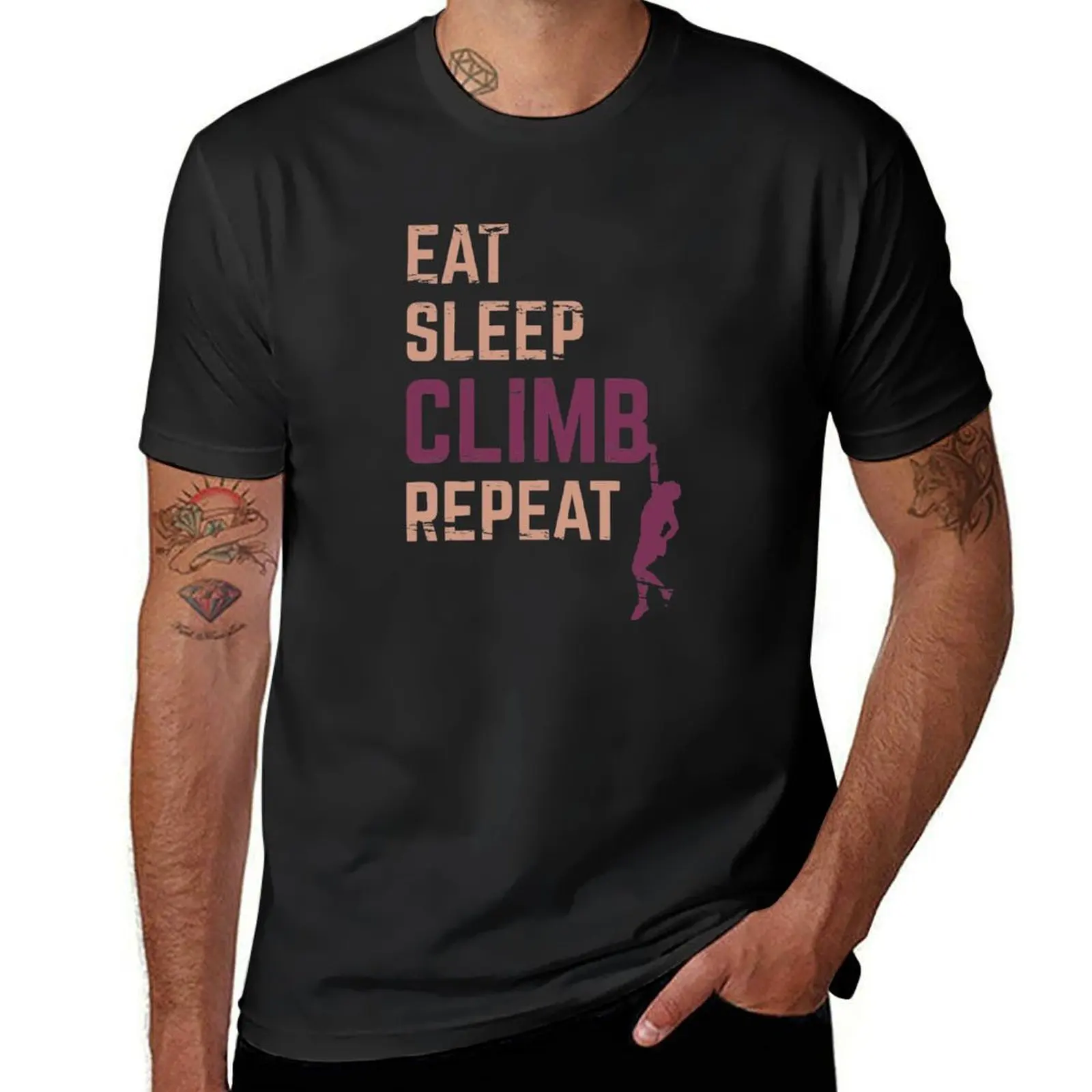 Eat Sleep Climb Repeat T-Shirt aesthetic clothes korean fashion mens graphic t-shirts hip hop