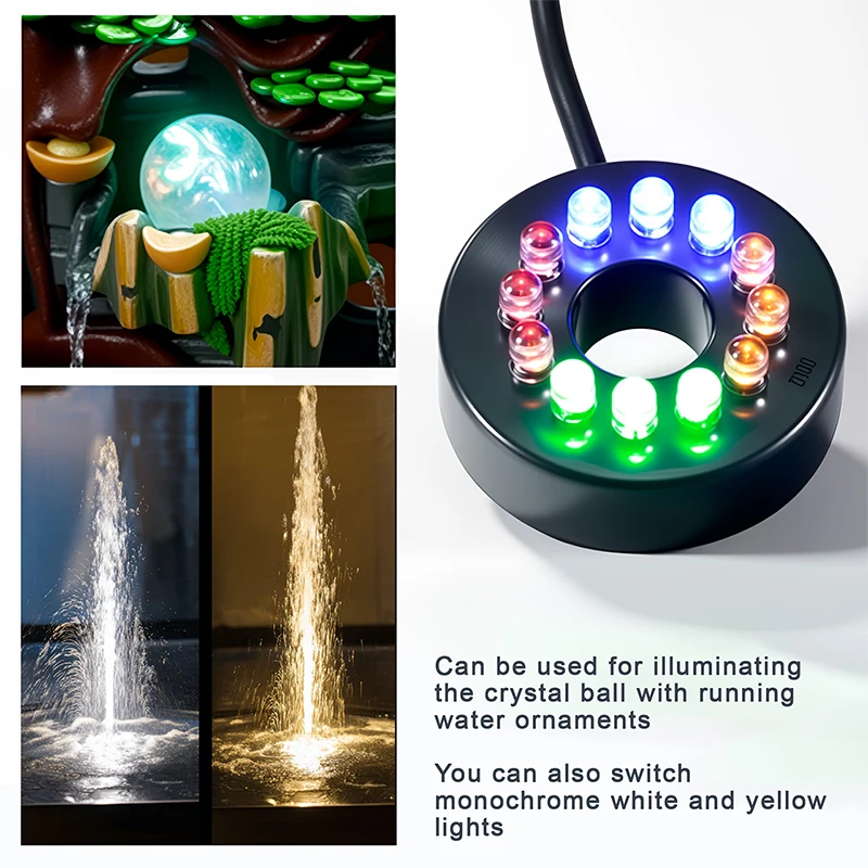 1pc Portable Mini Brushless Motor Ultra-quiet Submersible Water Pump With Led Light Aquarium Fountains