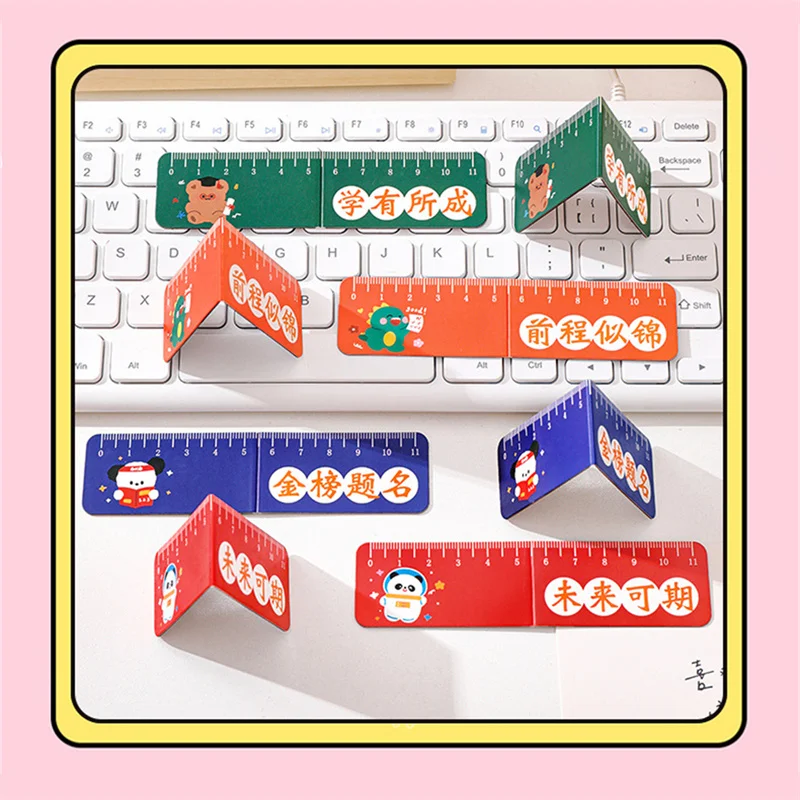 Cancelleria per bambini adorabile facile da trasportare Design unico piccolo e squisito regali per bambini lisci e piatti segnalibro righello di testo