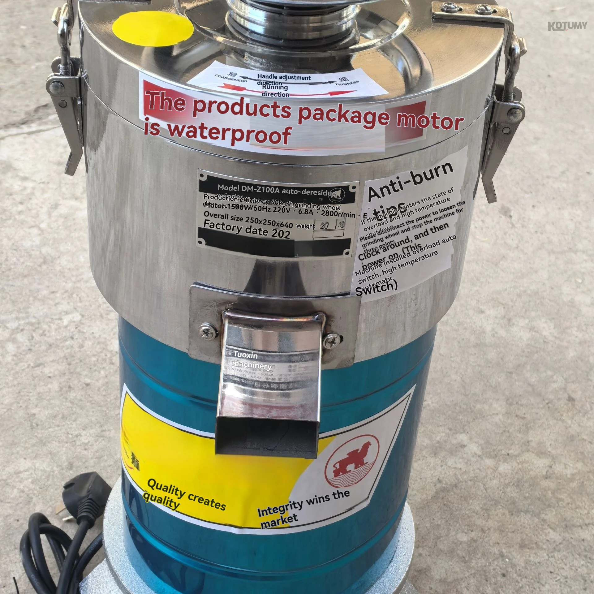 

Stainless Steel Automatic Slurry Separator Soymilk Grinder with Pure Copper Motor