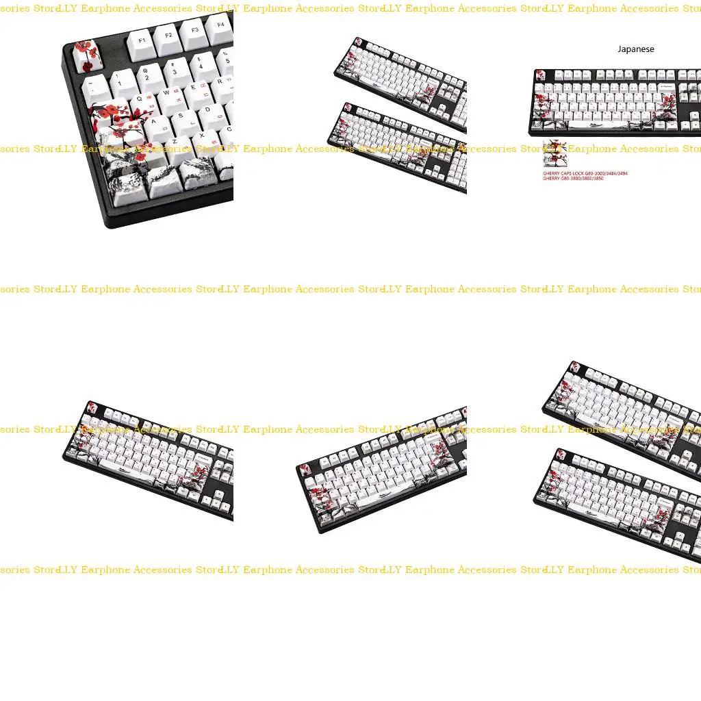 

462E 108 клавиш PBT KeyCap Plum Blosm Blossom Double-Shot OEM-профиль для 61 64 68 84