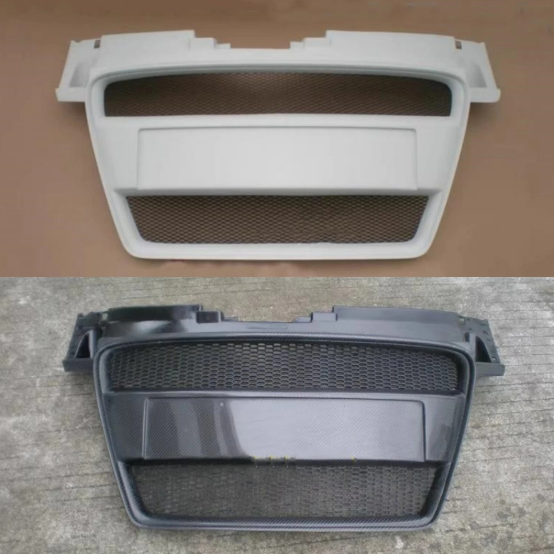 Resin Grille Carbon Fiber Radiator Grill for Audi TT 2006-2014 Modified Front Bumper Net Mask Body Kit Car Accessories