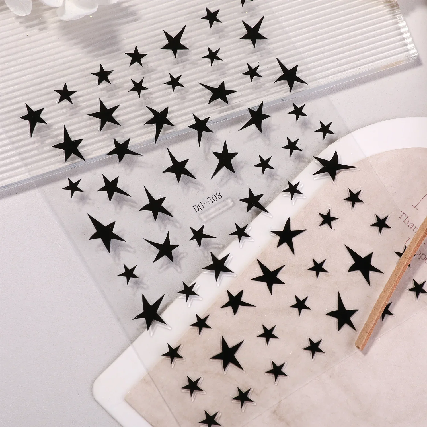 1 Set Flat Irregular Pentagram Nail Stickers Versatile Slanted Star Self Adhesive DIY Manicure Nail Decor Ornaments