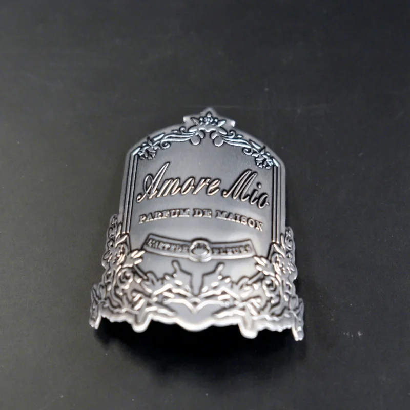 custom.perfume sticker label embossed bottle etiquettes metalliques parfum metal perfume bottle sticker