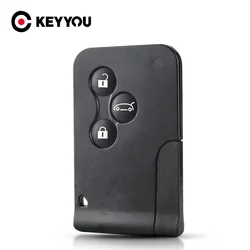 KEYYOU Remote Smart Card key Case cover for Renault Clio Megane 2 3 Grand Scenic Koleos Logan 3 button Car key case Shell