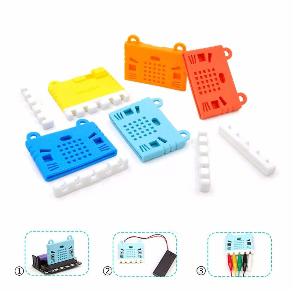 For micro:bit microbit Silicone Case Protective Shell Cover or Battery Holder Case Cover Shell 3V PH2.0 for 2pcs AAA Batteries