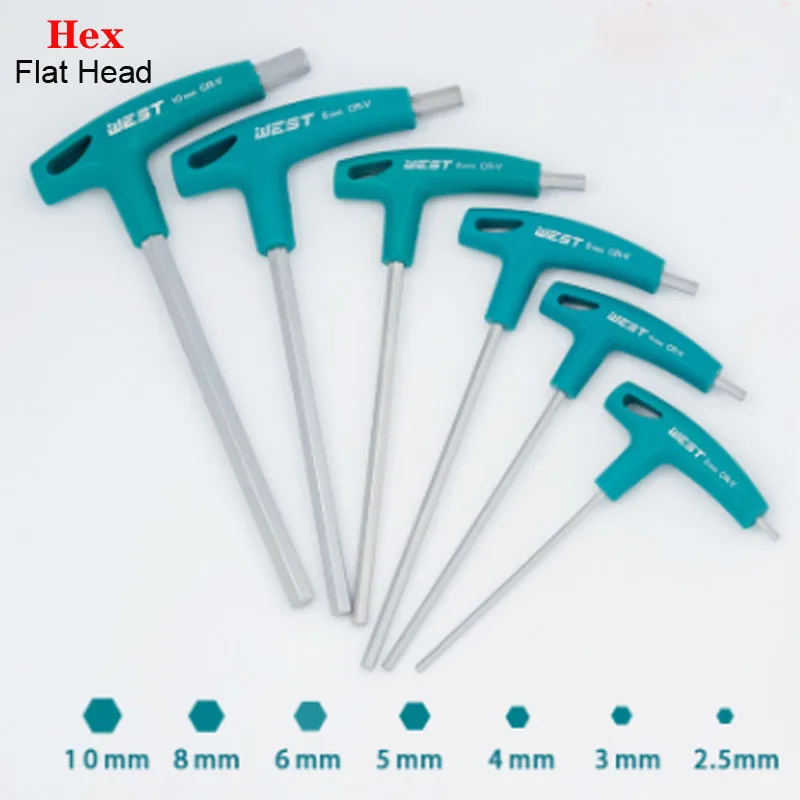 Allen Key Hex Wrench Cr-v Alloy Flat Head Hexagon Universal Screwdriver Hand tool Universal Quick Snap Adapter T-Handle Spanner