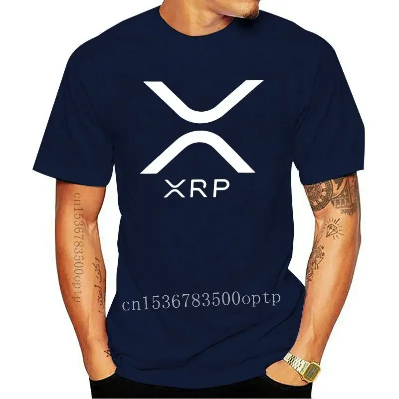 100% Cotton O-neck Custom Printed Men T Shirt Ripple XRP New Logo Crypto Currency Bitcoin Hodl T-Shirt Top Tee Plus Size