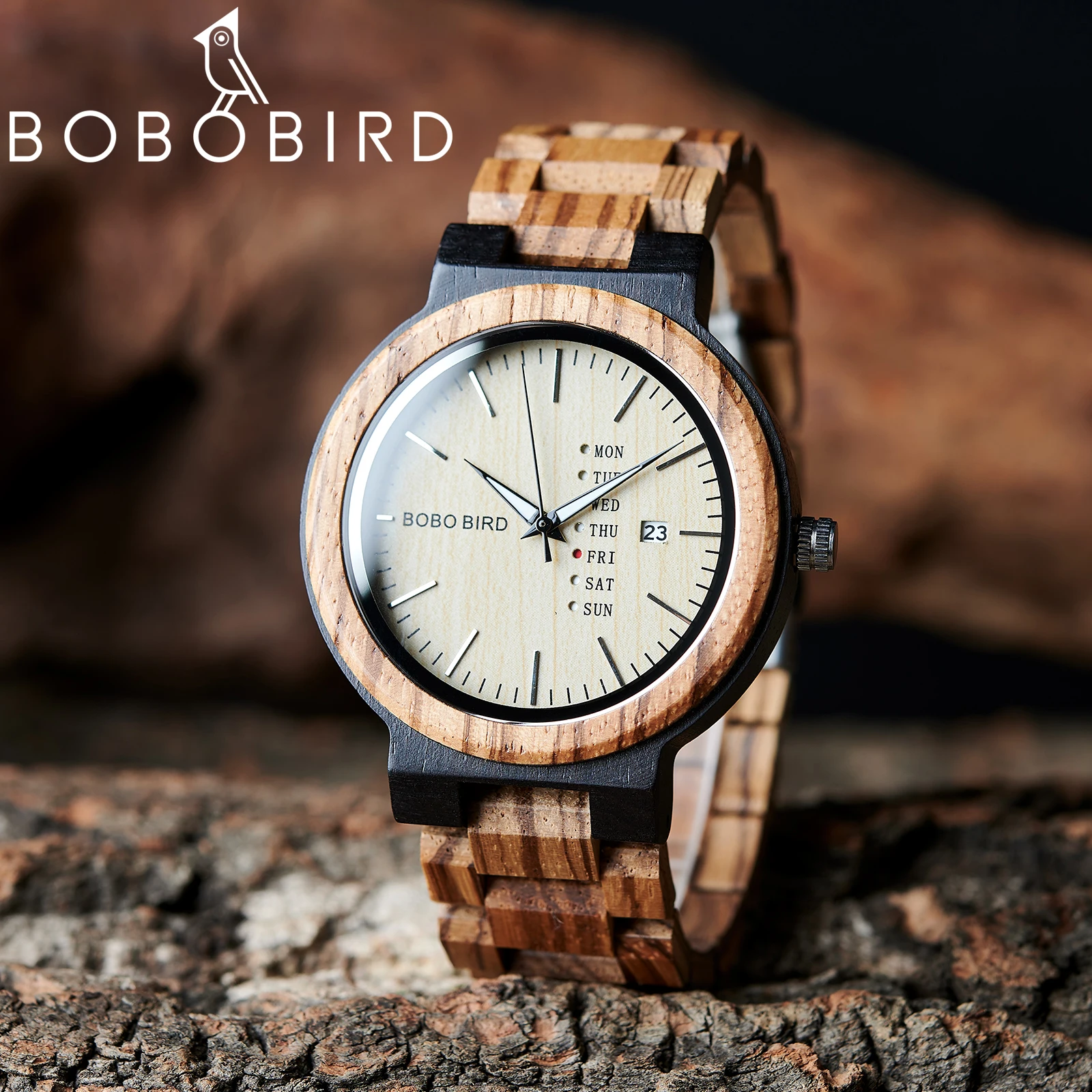 BOBO BIRD Wooden Men\'s Watch Couple Watch Top Fasion Women Quartz Wristwatch Ladies Unique Clock Great Gift Box reloj hombre