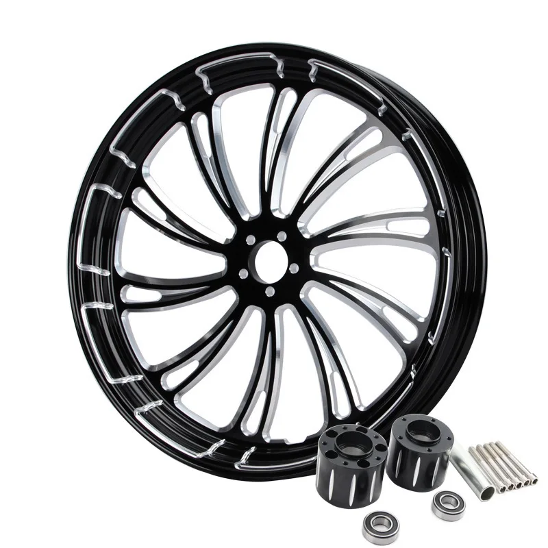 21 Inch Motorcycle Forged Aluminum Alloy Black Cutting Aluminum Wheel Front Wheel Double Disc Aluminum Wheel Hub！！ 3