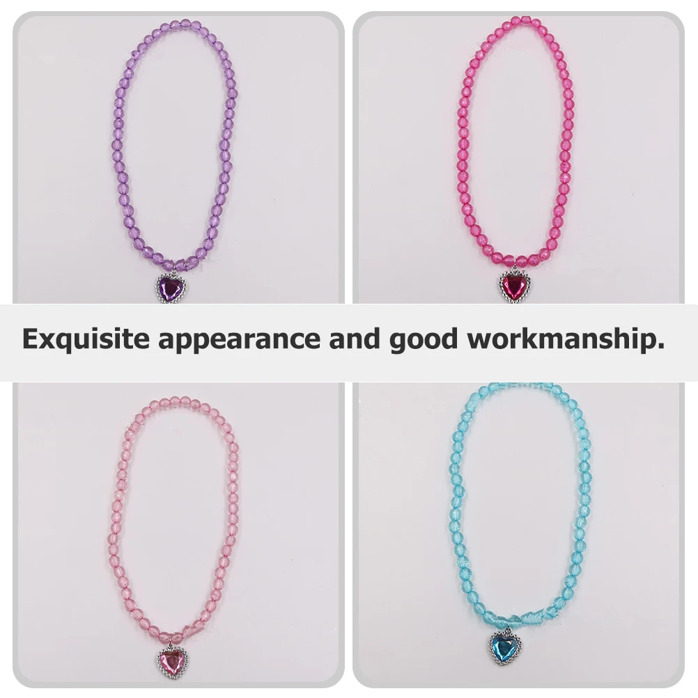 

4 set Princess Set For Toddler Girls Jewelry Little Girl Bracelet Necklace Cute Kids Jewelry Gift Kids Party Fashion Accessory