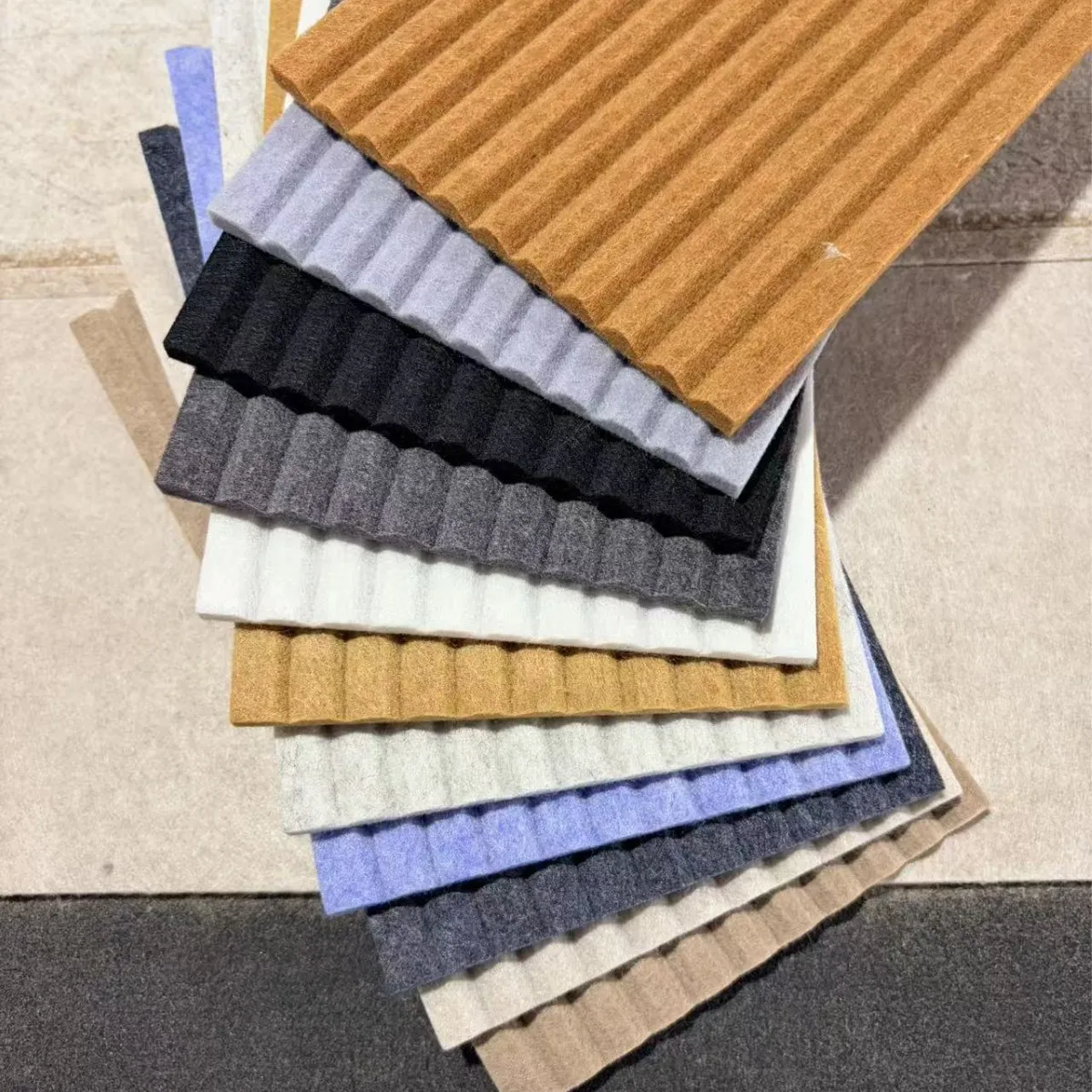 6pcs Large Soundproof Pads Acoustic Wall Panels Decoration Ceiling Home Decor Fluted Felt Cork Tiles Bulletin Pin Boards 60x30CM