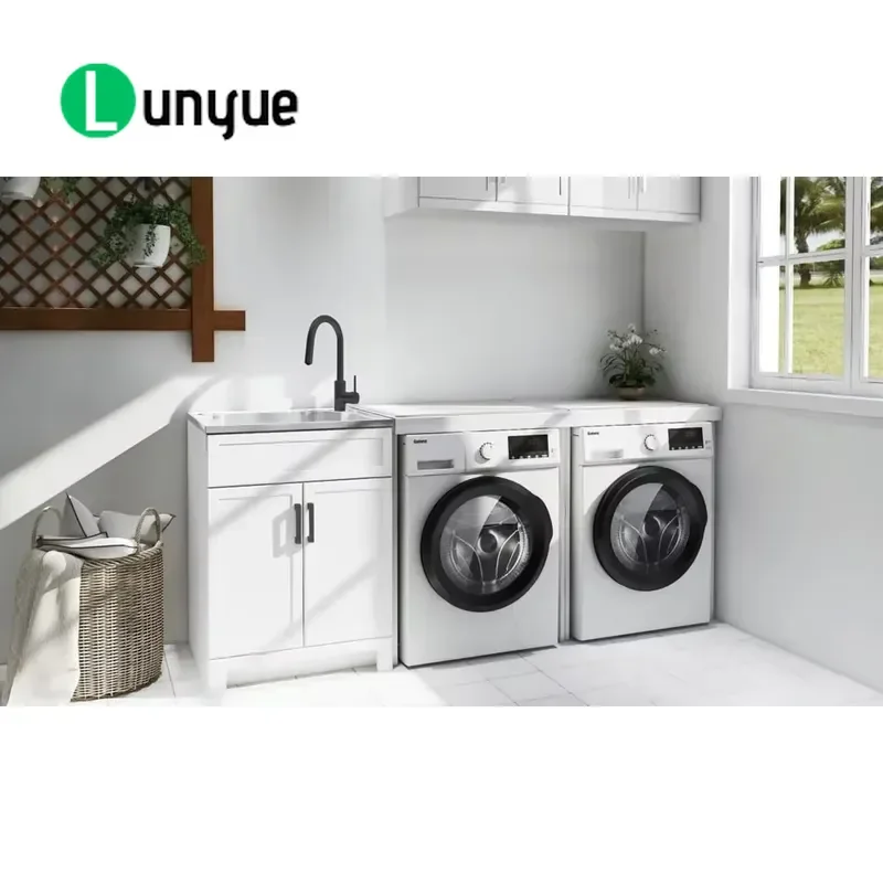 Modern Stainless Steel Integrated Laundry Bathroom Sink Cabinet Easy to Clean Durable Standing Design Eco Friendly for Home