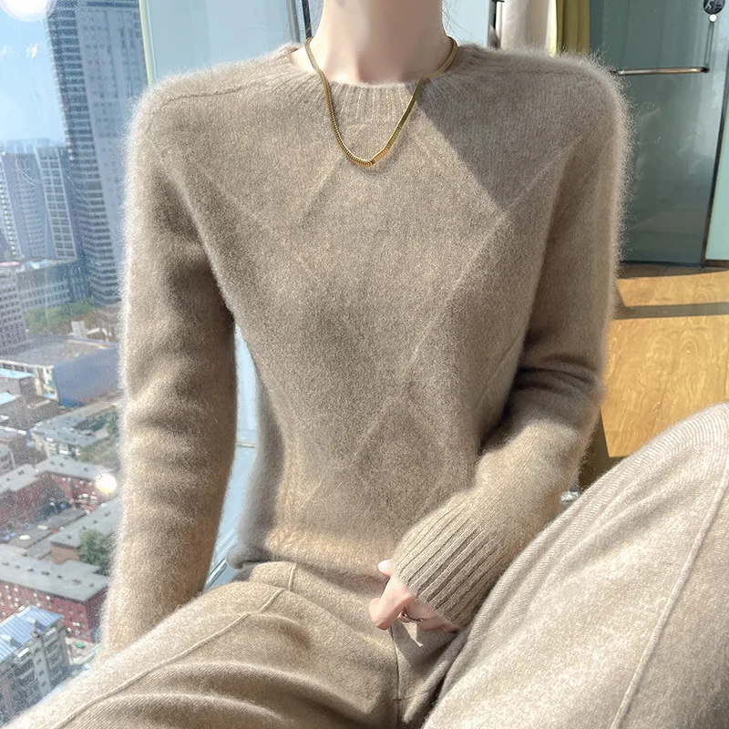 

Autumn and Winter New Round Neck Thick Cashmere Sweater Loose Fashion Lazy Woolen Sweater Knitted Base