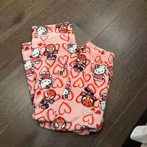 Cartoon Winter Spider-Many Hello Kitty Koralle Velvet Lose Pyjamas Männliche und Frauenhosen von Freizeit-Cartoon Kee 8 Hauptverkauf Pyjama Spiderman Man - №7