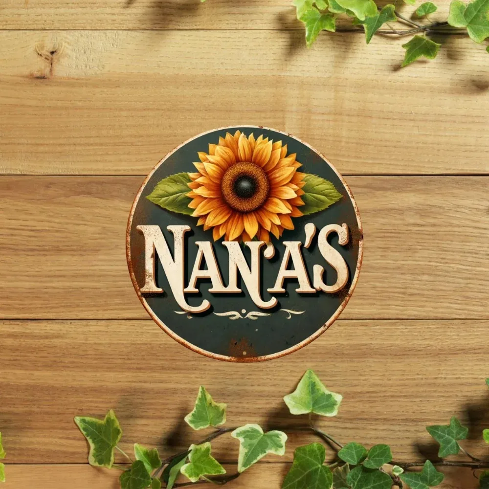 

LUXNANAWREATH "Nana Wreath Sign" Premium Aluminum Art | Homely Wit Decor for Galleries, Studios & Family Aficionados