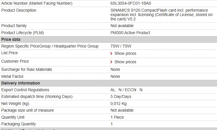 New original 6SL3054-0FC01-1BA0