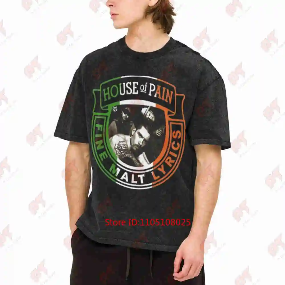 House Of Pain Jump Around Fine Malt Lyrics Hip-Hop Vintage Washed Tee Pure Cotton T-Shirt