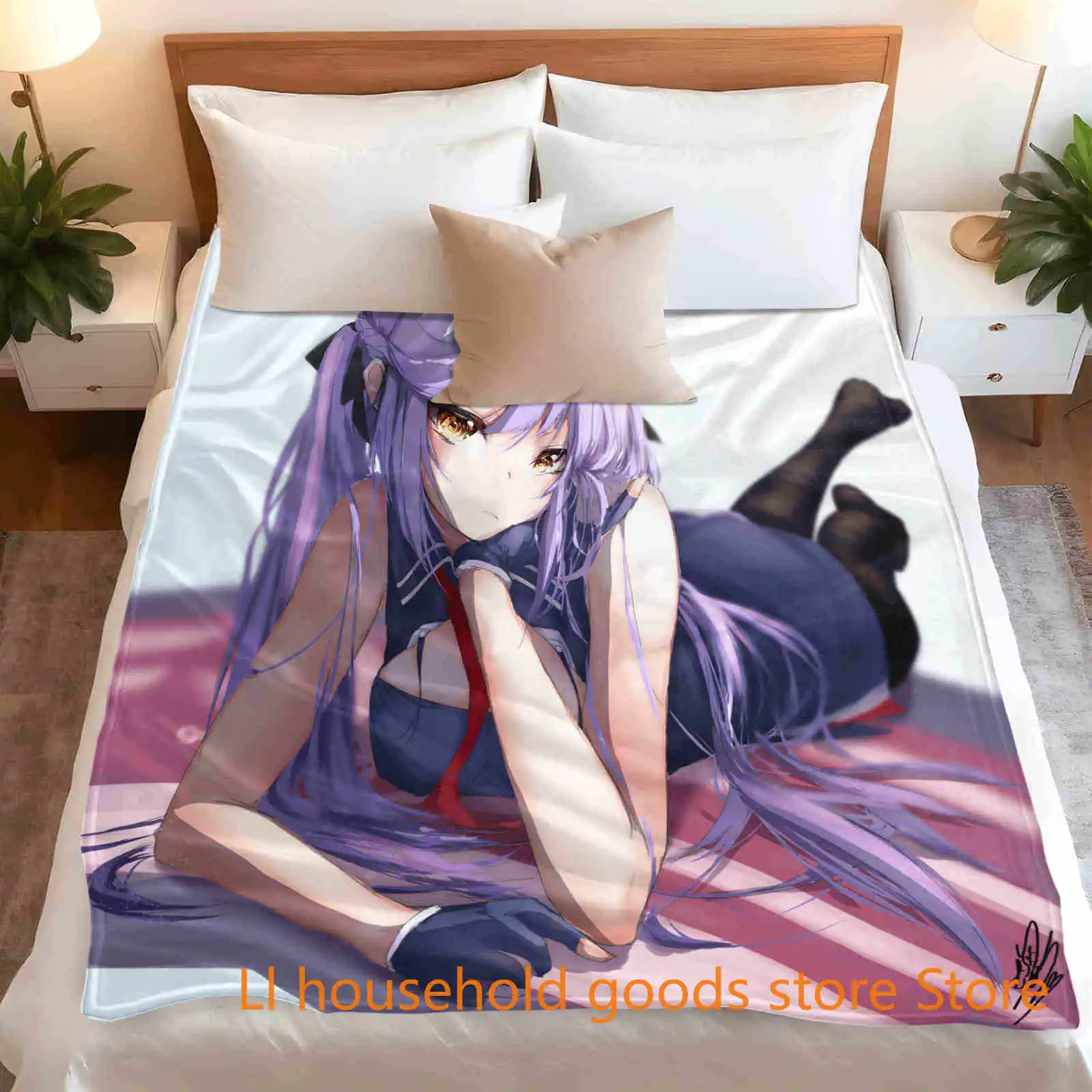 

Фланелевое одеяло Azur Lane Essex, супер теплое одеяло для домашнего декора, декоративное уличное трендовое покрывало