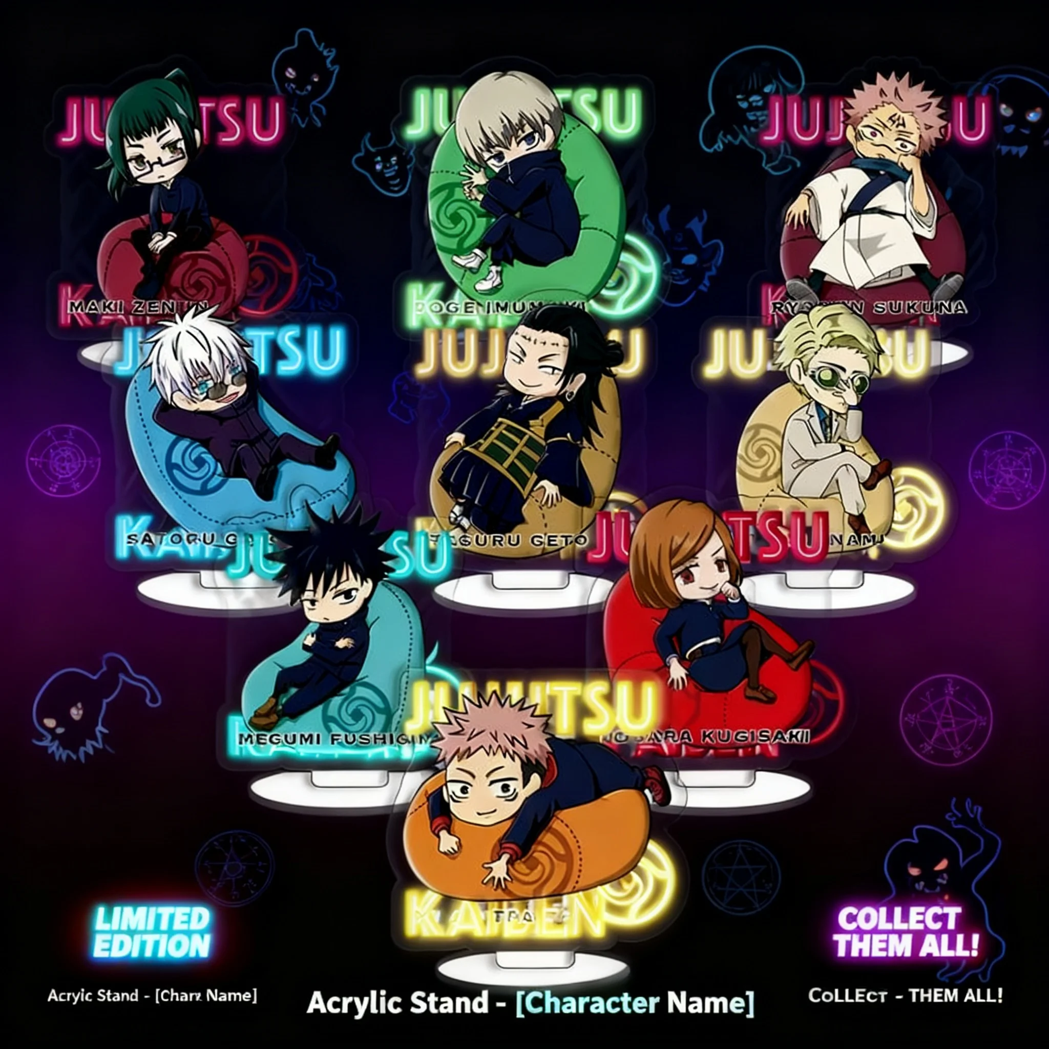 

Jujutsu Kaisen Yuji Itadori Megumi Fushiguro Acrylic Stand Nine Piece Set Anime Merchandise Cross Border Ready Stock