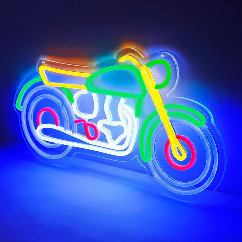 Imagem -04 - Motocicleta Neon Sign para Crianças Luz Led Luz de Neon com Interruptor Regulável Sala de Jogos Decoração Halloween