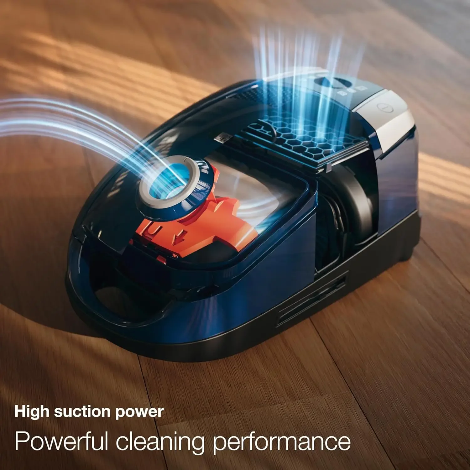 Aspirapolvere compatto in puro sacchetto C1 con elevata potenza di aspirazione, progettato per pavimenti duri e moquette a pelo basso, bianco loto