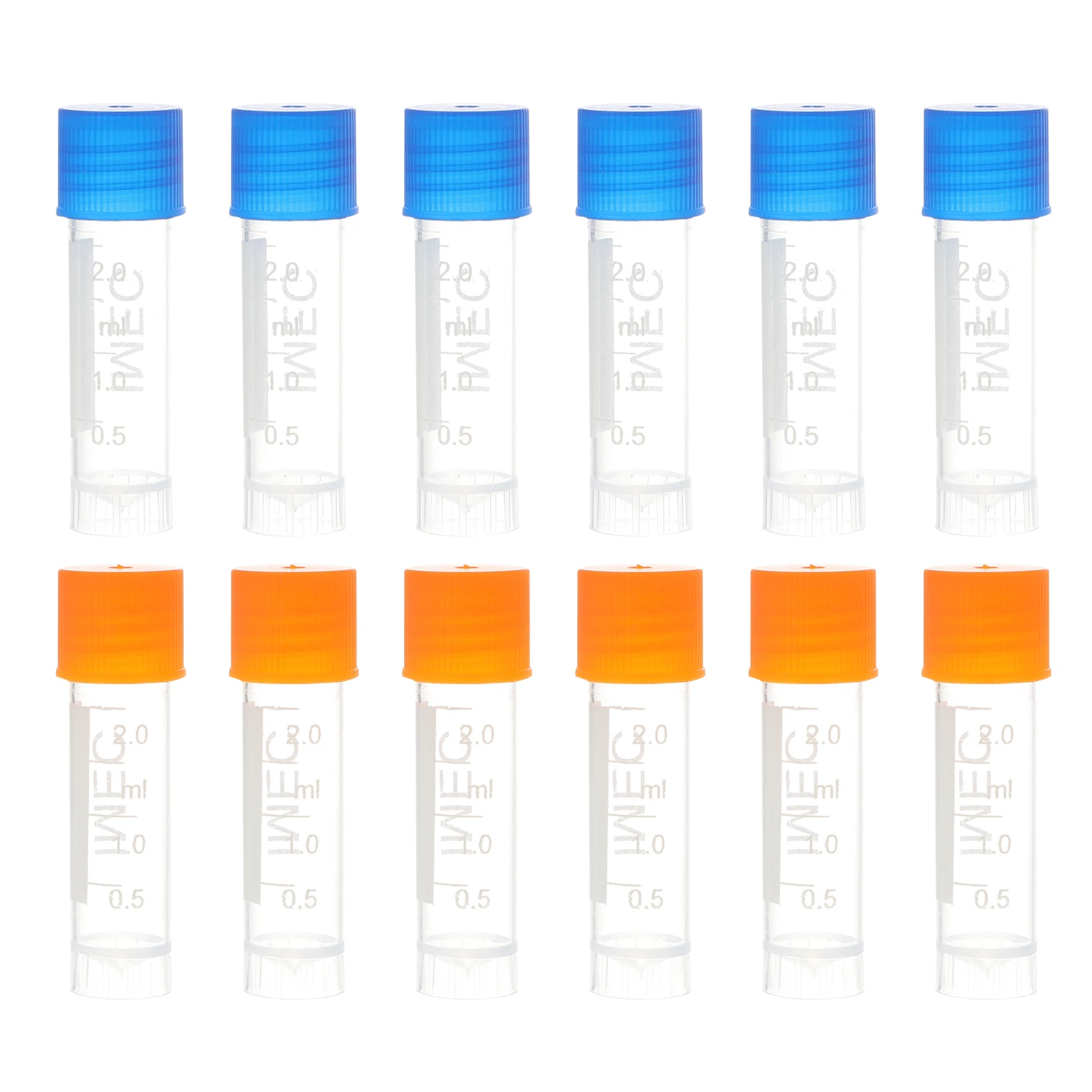 

500pcs Plastic Cryovial Tubes Freezing Sample Graduated Tubes Screw Caps Thickened Liquid Storage