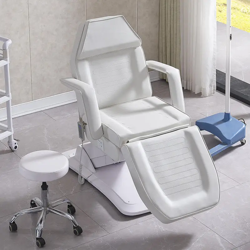 Adjustable 3-Motor Manual Lift Folding Massage Bed With Metal Frame And Synthetic Leather Upholstery For Salon Spa Tattoo Studio