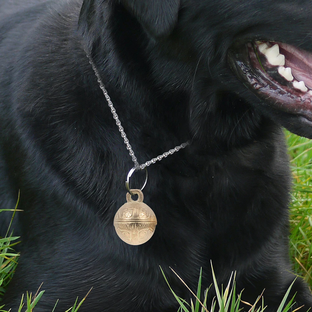 

3Pcs Copper Pet Bells Vintage Style Decorative Dog Collar Bells with Tiger Head Design Jingle Sound for Home