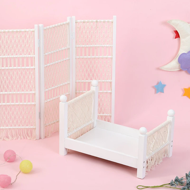 Newborn Photography Props Baby Hand-made Bed Furniture Retro Bebe Photo Accesories Recien Baby Girl Boy Posing Bed Backdrop