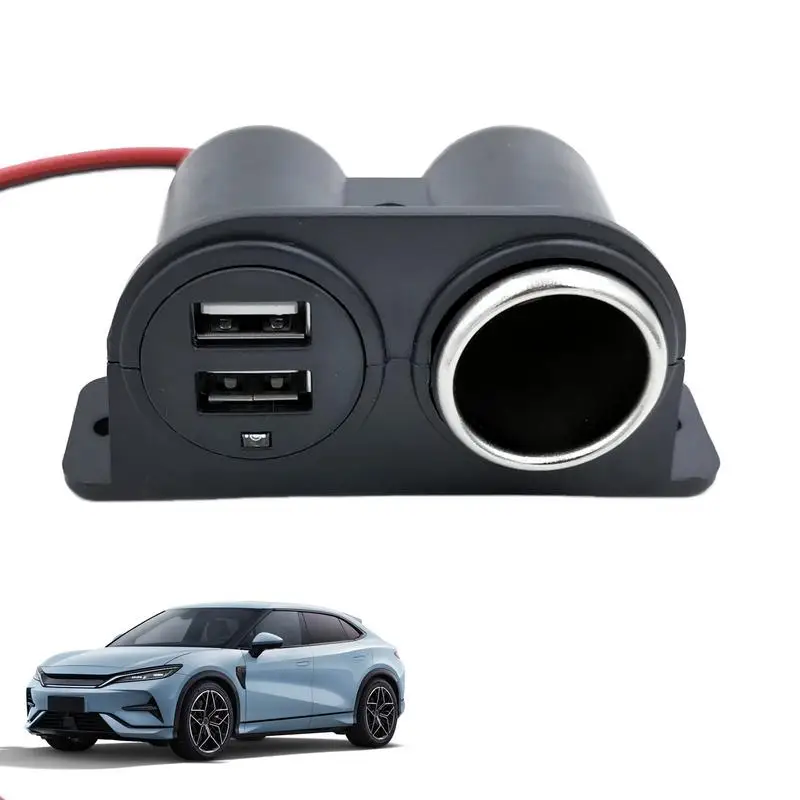 Car Charger Plug Splitter With Double USB Ports 12v/24v Car Socket Splitter Charger Power Adapter Double USB 3.1a/3100ma Car