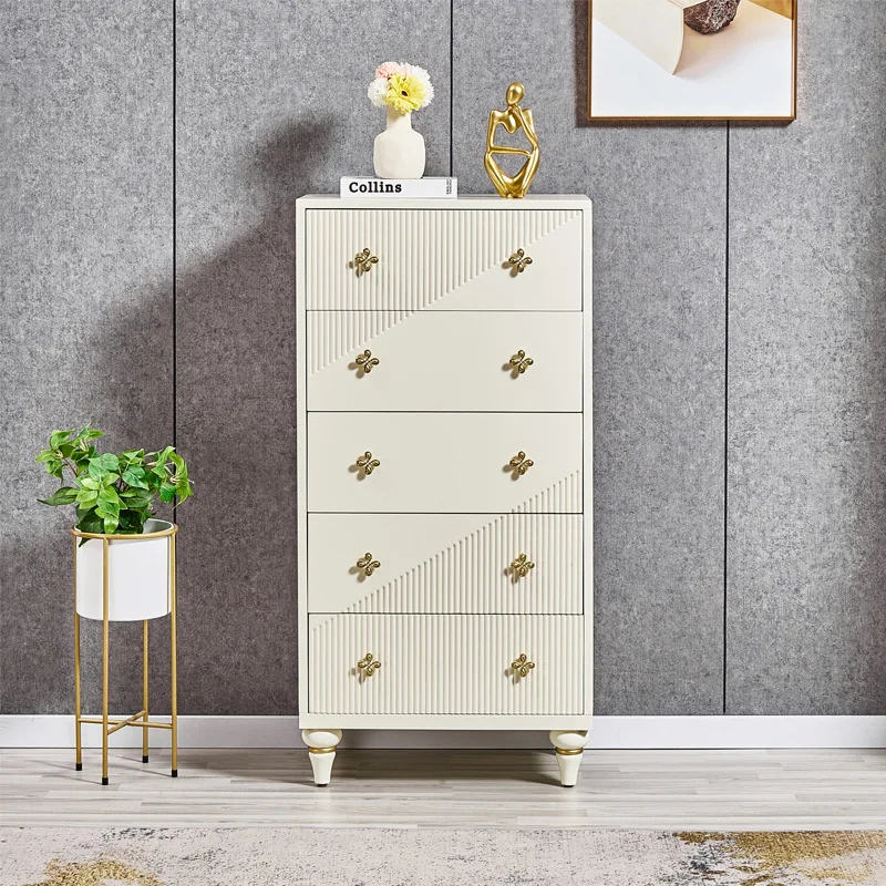 Beautiful ivory white chest, light luxury, secret cabinet, Italian entry, chest of drawers, modern storage cabinet, living room