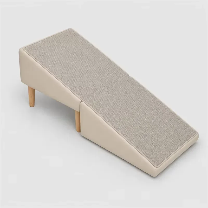 Multifunctional Cat Scratching Post with Sisal Ramp and Soft Cushion Convertible Pet Stool for Easy Access to Sofa Bed