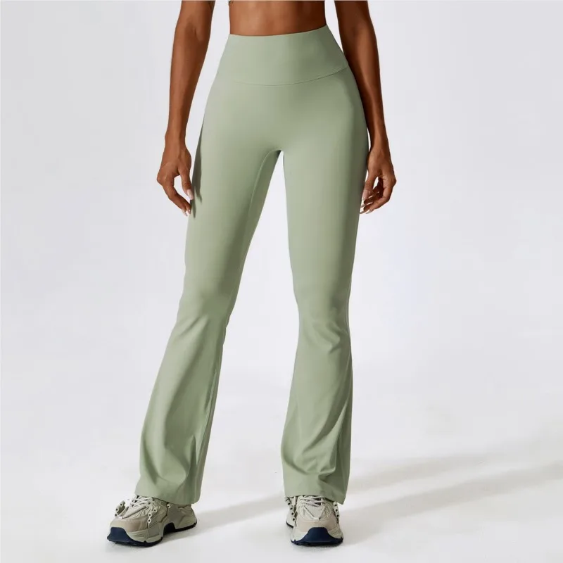 Women Workout Micro-Flare Leggings Yoga Pants High Waist Wide Leg Pants Gym Fitness Sports Flared Pant Latin Dance Trousers