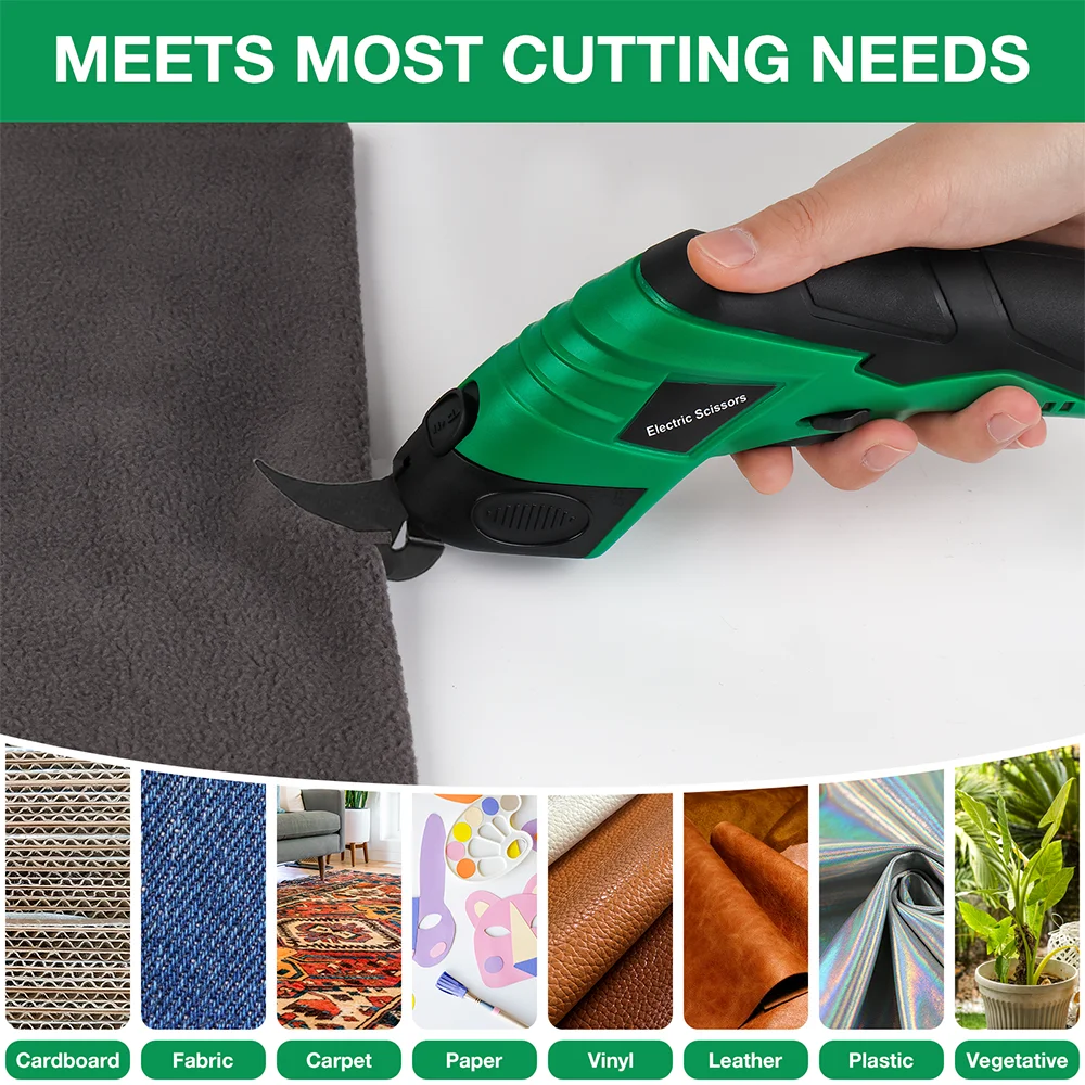 4V Electric Scissors, Home USB Charging, Cordless Sewing Scissors DIY Leather/Fabric/Cardboard Cutting Tools, Tufting Scissors view 2