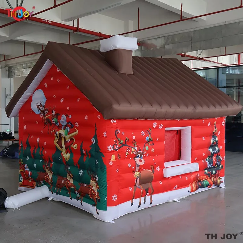 Casa inflável do Natal, barraca de Papai Noel, decorações do Natal, navio rápido do ar, 4x3m