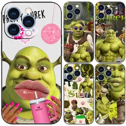 Cartoon Moive S-Shreks Black Phone Case For Apple iPhone 15 Pro Max 14 13 12 Pro Max Mini 11 Pro 7 8 Plus XR X XS SE 2020 2022