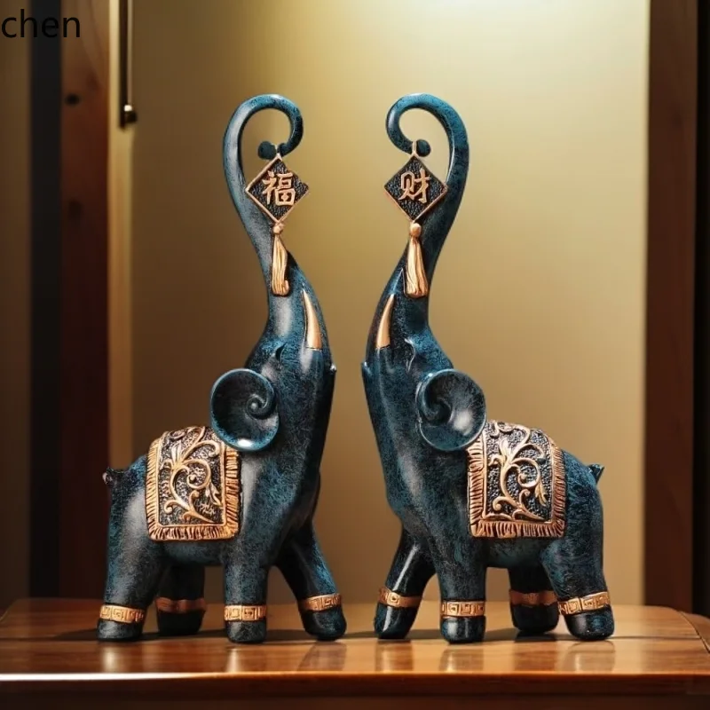 

HTT Elephant Entrance Decoration Living Room TV Wine Cabinet Home Decor Room Opening Creative Gift