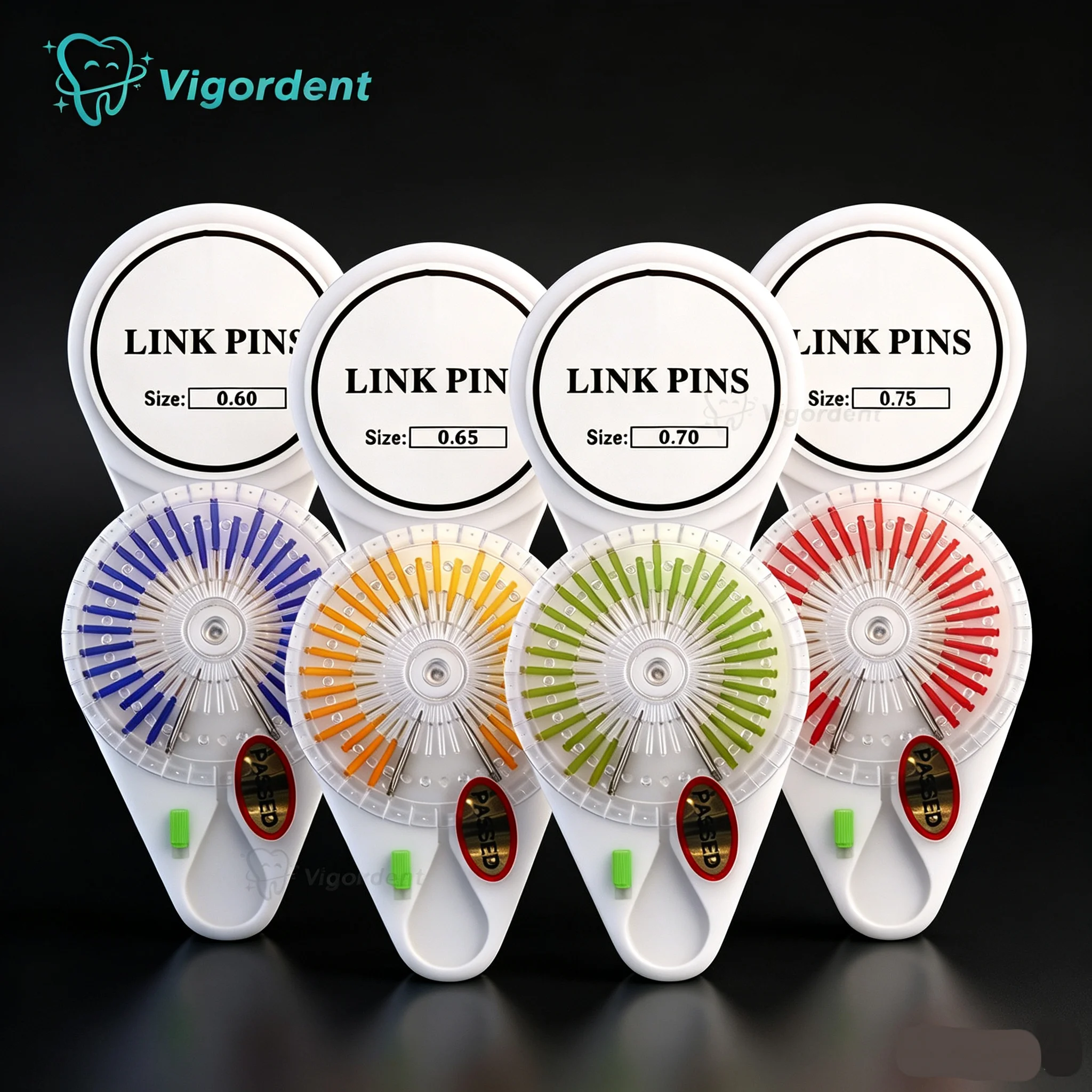 4Box Self-threading Design Dental Link Pins Conical Screw Dental Root Pin Oral Fixation Materials 0.60 0.65 0.70 0.75